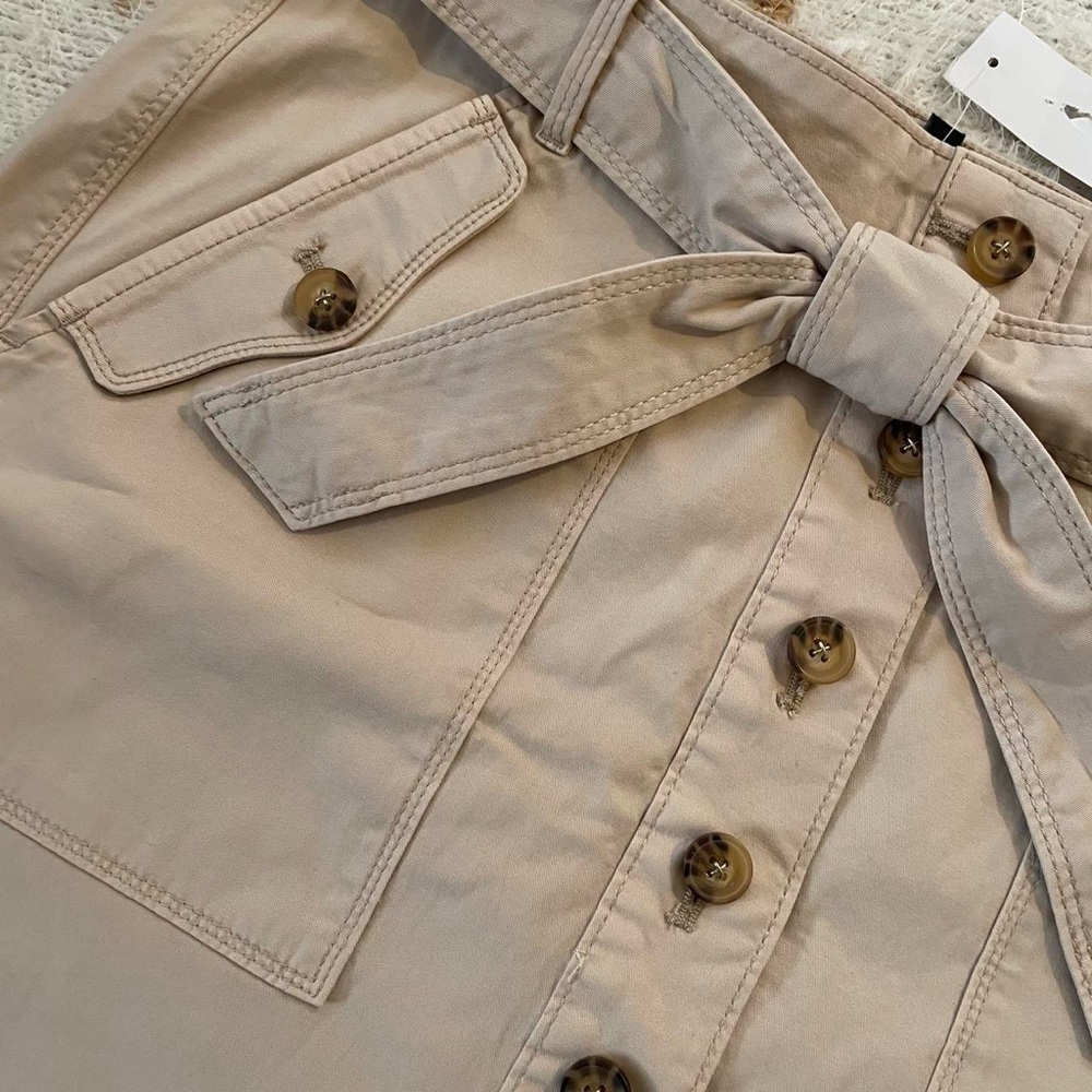 White House Black Market Tan A-line Mini Skirt - Picture 3 of 7